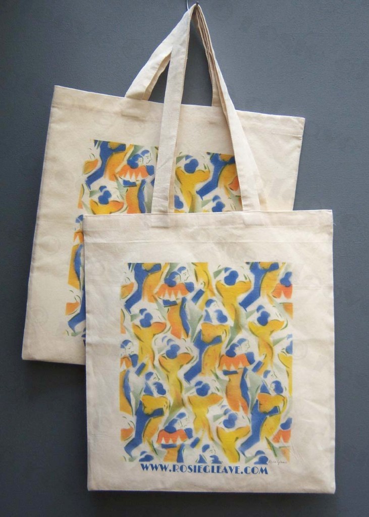 'COTTON BAG - TANGO' by Rosie Gleave Long & Short Handle WATERMARKED